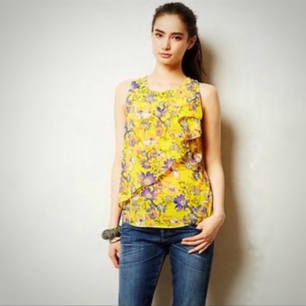 Anthropologie HD Paris Floral‎ Sun Garden Tank
